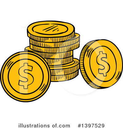 Coins Clipart #1397529 by Vector Tradition SM