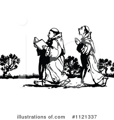 Royalty-Free (RF) Monk Clipart Illustration by Prawny Vintage - Stock Sample #1121337