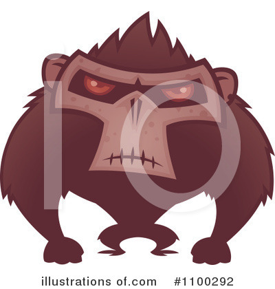 Royalty-Free (RF) Monkey Clipart Illustration by John Schwegel - Stock Sample #1100292