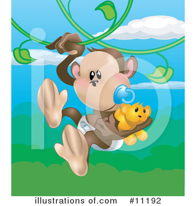Royalty-Free (RF) Monkey Clipart Illustration by AtStockIllustration - Stock Sample #11192
