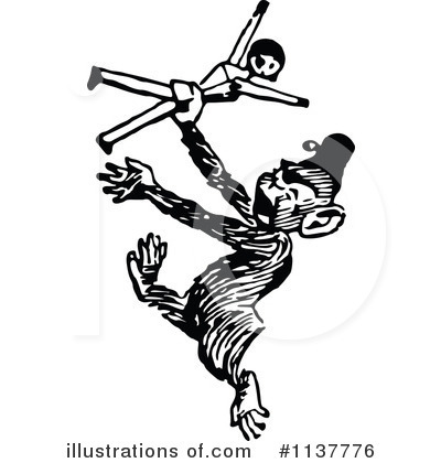 Royalty-Free (RF) Monkey Clipart Illustration by Prawny Vintage - Stock Sample #1137776