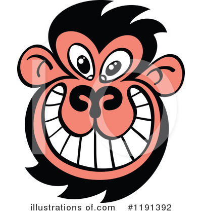 Royalty-Free (RF) Monkey Clipart Illustration by Zooco - Stock Sample #1191392