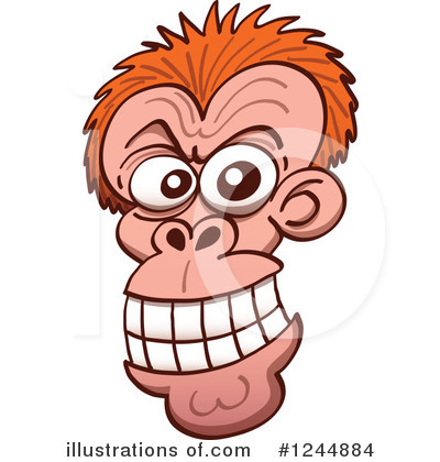 Royalty-Free (RF) Monkey Clipart Illustration by Zooco - Stock Sample #1244884