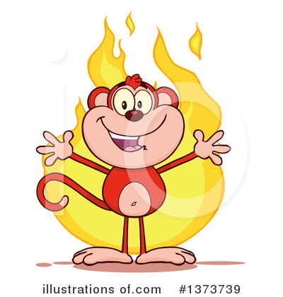 Royalty-Free (RF) Monkey Clipart Illustration by Hit Toon - Stock Sample #1373739