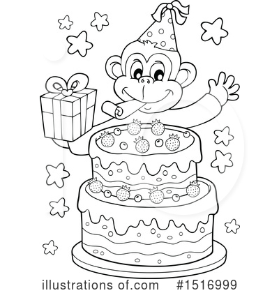 Royalty-Free (RF) Monkey Clipart Illustration by visekart - Stock Sample #1516999