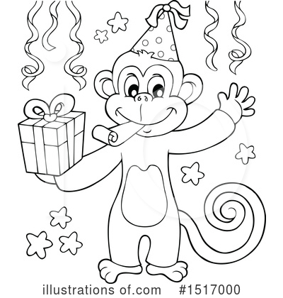 Royalty-Free (RF) Monkey Clipart Illustration by visekart - Stock Sample #1517000