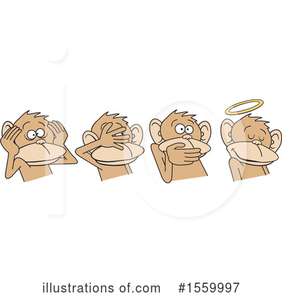 Royalty-Free (RF) Monkey Clipart Illustration by Johnny Sajem - Stock Sample #1559997