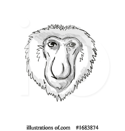 Royalty-Free (RF) Monkey Clipart Illustration by patrimonio - Stock Sample #1683874