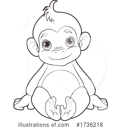 Royalty-Free (RF) Monkey Clipart Illustration by Pushkin - Stock Sample #1736218