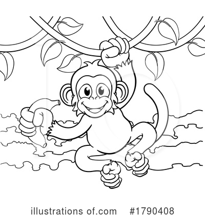 Royalty-Free (RF) Monkey Clipart Illustration by AtStockIllustration - Stock Sample #1790408