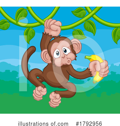 Chimpanzee Clipart #1792956 by AtStockIllustration