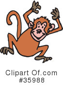 Monkey Clipart #35988 by Dennis Holmes Designs