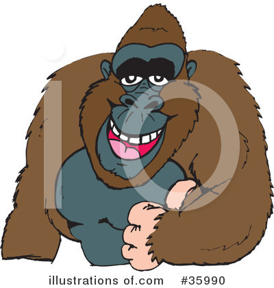 Monkey Clipart #35990 by Dennis Holmes Designs