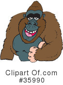 Monkey Clipart #35990 by Dennis Holmes Designs