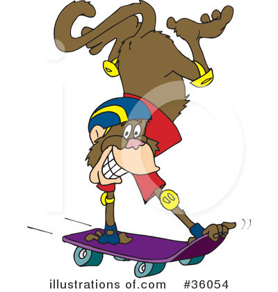 Skateboarding Clipart #36054 by Dennis Holmes Designs