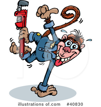 Royalty-Free (RF) Monkey Clipart Illustration by Dennis Holmes Designs - Stock Sample #40830