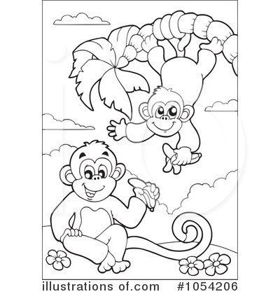 Royalty-Free (RF) Monkeys Clipart Illustration by visekart - Stock Sample #1054206