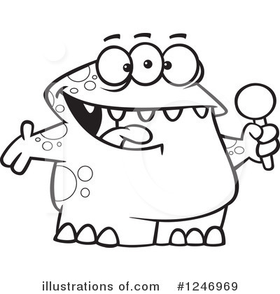 Royalty-Free (RF) Monster Clipart Illustration by toonaday - Stock Sample #1246969
