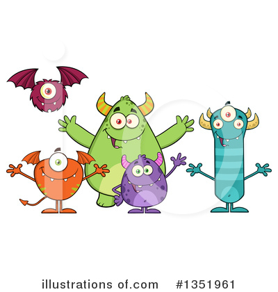 Royalty-Free (RF) Monster Clipart Illustration by Hit Toon - Stock Sample #1351961