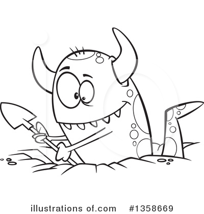 Royalty-Free (RF) Monster Clipart Illustration by toonaday - Stock Sample #1358669