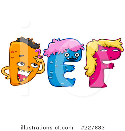 Royalty-Free (RF) Monster Letters Clipart Illustration by BNP Design Studio - Stock Sample #227833