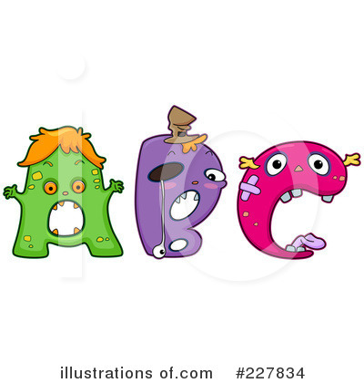 Royalty-Free (RF) Monster Letters Clipart Illustration by BNP Design Studio - Stock Sample #227834