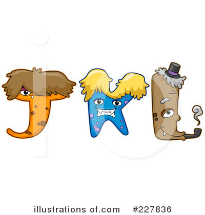 Royalty-Free (RF) Monster Letters Clipart Illustration by BNP Design Studio - Stock Sample #227836