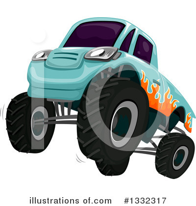 Royalty-Free (RF) Monster Truck Clipart Illustration by BNP Design Studio - Stock Sample #1332317