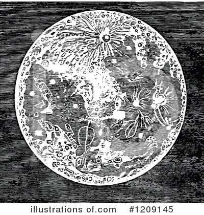 Royalty-Free (RF) Moon Clipart Illustration by Prawny Vintage - Stock Sample #1209145