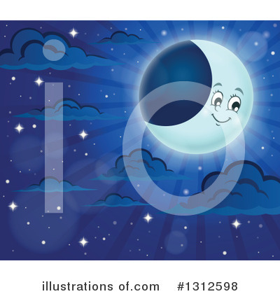 Royalty-Free (RF) Moon Clipart Illustration by visekart - Stock Sample #1312598