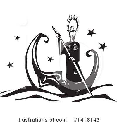 Royalty-Free (RF) Moon Clipart Illustration by xunantunich - Stock Sample #1418143