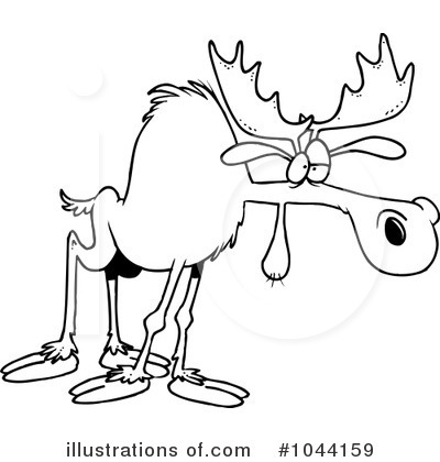 Royalty-Free (RF) Moose Clipart Illustration by toonaday - Stock Sample #1044159