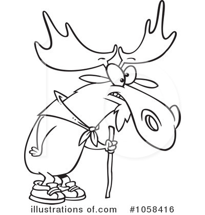 Royalty-Free (RF) Moose Clipart Illustration by toonaday - Stock Sample #1058416