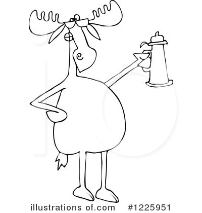Royalty-Free (RF) Moose Clipart Illustration by djart - Stock Sample #1225951