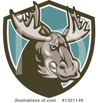 Royalty-Free (RF) Moose Clipart Illustration by patrimonio - Stock Sample #1321146