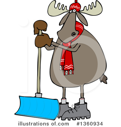 Royalty-Free (RF) Moose Clipart Illustration by djart - Stock Sample #1360934