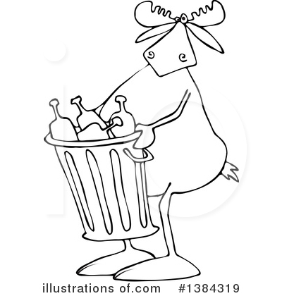 Royalty-Free (RF) Moose Clipart Illustration by djart - Stock Sample #1384319