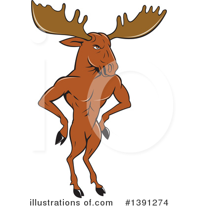 Royalty-Free (RF) Moose Clipart Illustration by patrimonio - Stock Sample #1391274