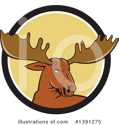 Royalty-Free (RF) Moose Clipart Illustration by patrimonio - Stock Sample #1391275