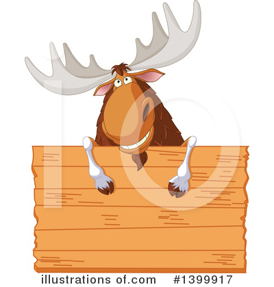 Royalty-Free (RF) Moose Clipart Illustration by Pushkin - Stock Sample #1399917