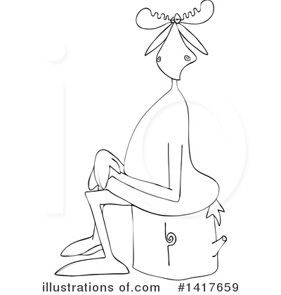 Royalty-Free (RF) Moose Clipart Illustration by djart - Stock Sample #1417659