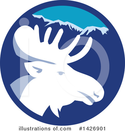 Royalty-Free (RF) Moose Clipart Illustration by patrimonio - Stock Sample #1426901