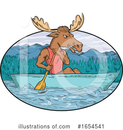Royalty-Free (RF) Moose Clipart Illustration by patrimonio - Stock Sample #1654541