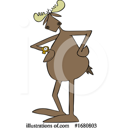 Royalty-Free (RF) Moose Clipart Illustration by djart - Stock Sample #1680803