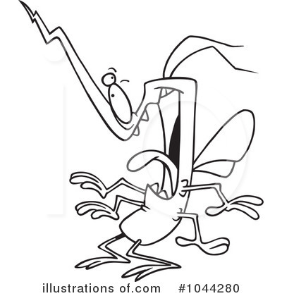 Royalty-Free (RF) Mosquito Clipart Illustration by toonaday - Stock Sample #1044280