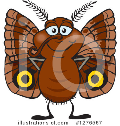 Royalty-Free (RF) Moth Clipart Illustration by Dennis Holmes Designs - Stock Sample #1276567