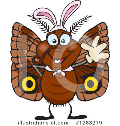 Royalty-Free (RF) Moth Clipart Illustration by Dennis Holmes Designs - Stock Sample #1283219