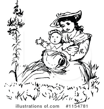 Royalty-Free (RF) Mother Clipart Illustration by Prawny Vintage - Stock Sample #1154781