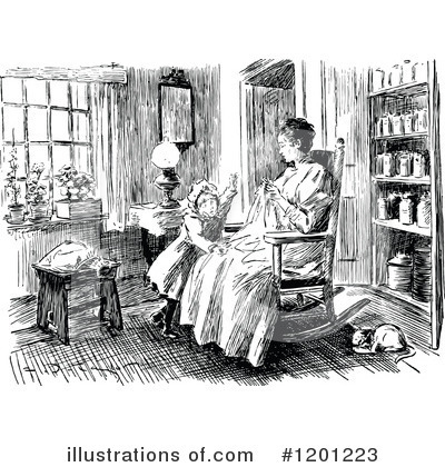 Royalty-Free (RF) Mother Clipart Illustration by Prawny Vintage - Stock Sample #1201223