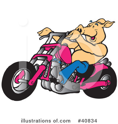 Royalty-Free (RF) Motorcycle Clipart Illustration by Snowy - Stock Sample #40834